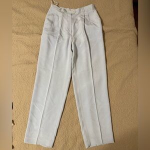 Ralph Lauren Size 12 100% Silk Baby Blue Striped Women's Pants